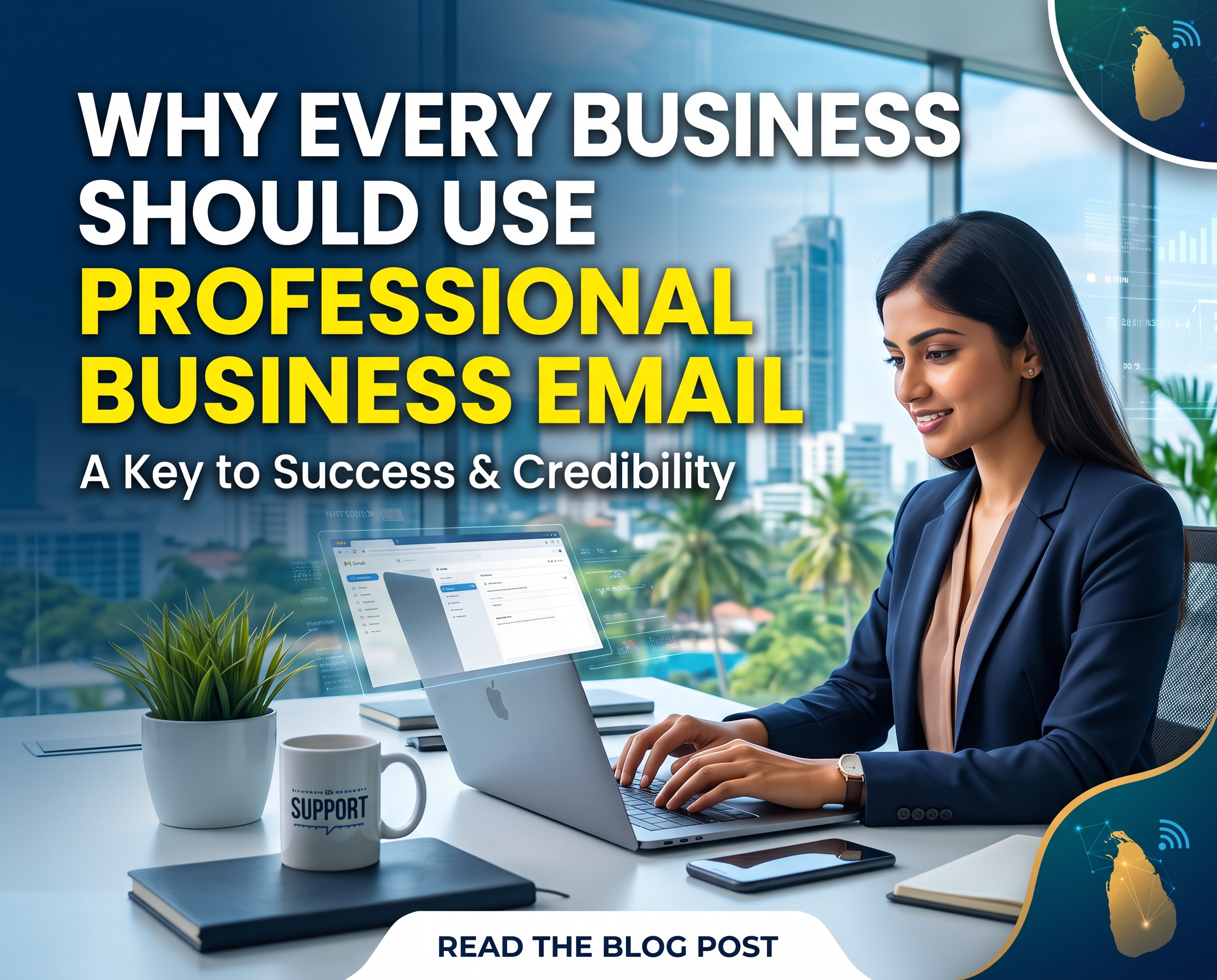 Business person using professional email