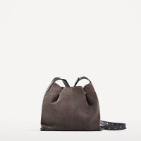 MINI STUDDED LEATHER BUCKET BAG